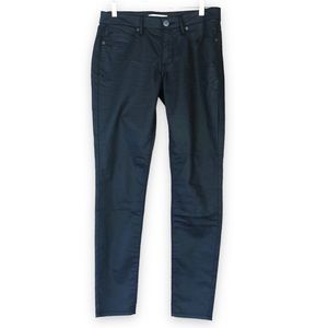 BCBG Black Wax Coated Skinny Jeans Size 27 Like New! 30 inch inseam.